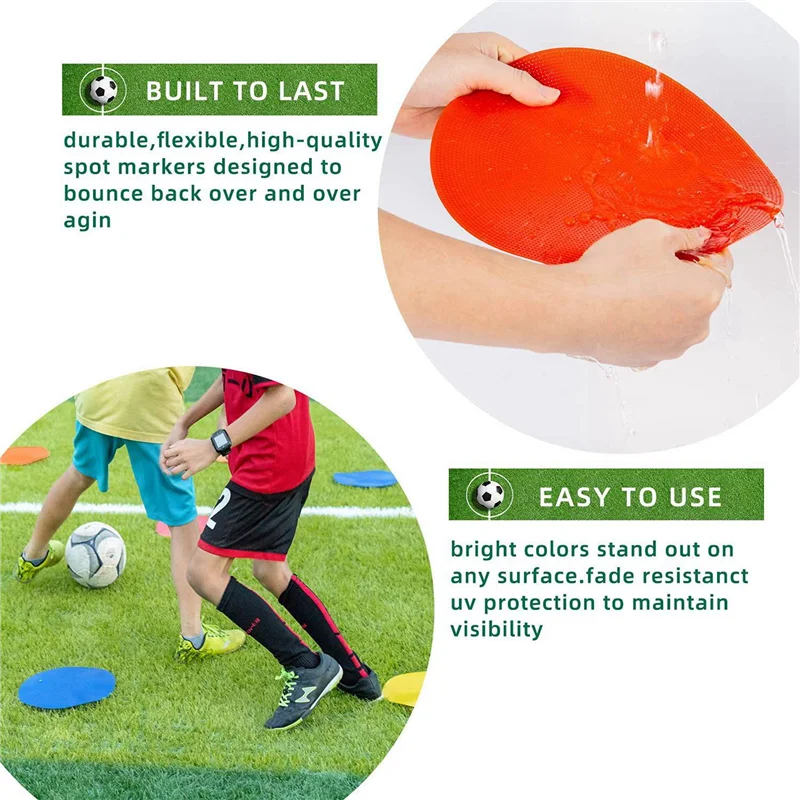 36Pcs Colored Spot Marker Non-Slip Agility Markers Flat Cones Dots For Football Basketball Training Dance Practice
36Pcs Colored Spot Marker Non-Slip Agility Markers Flat Cones Dots For Football Basketball Training Dance Practice