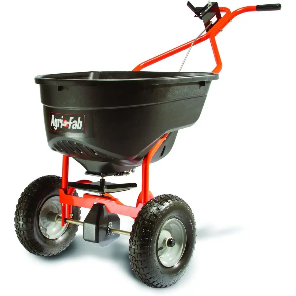 Push Type Broadcast Spreader, Orange and Black, 130-lb Capacity
Push Type Broadcast Spreader, Orange and Black, 130-lb Capacity