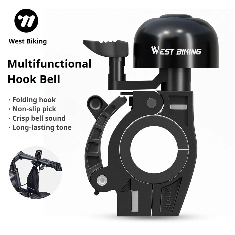 WEST BIKING Bike Bell with Foldable Hook Crisp & Loud Aluminum Alloy Cycling Bicycle Bell for Road/Mountain Bike Handlebar Mount
WEST BIKING Bike Bell with Foldable Hook Crisp & Loud Aluminum Alloy Cycling Bicycle Bell for Road/Mountain Bike Handlebar Mount