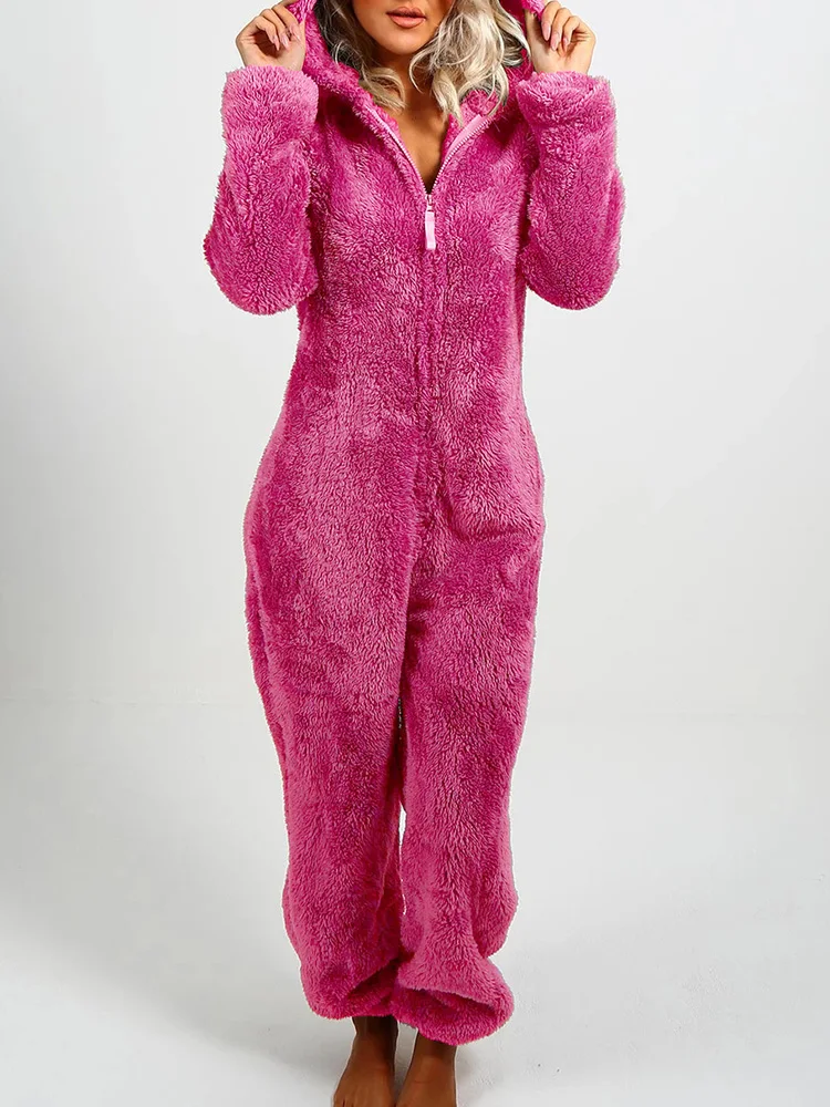Winter Women Fluffy Fleece Casual Jumpsuits Homewear Zipper High Waist Pencil Pants Ladies Playsuits 2022 Solid Hooded Warm Sets
Winter Women Fluffy Fleece Casual Jumpsuits Homewear Zipper High Waist Pencil Pants Ladies Playsuits 2022 Solid Hooded Warm Sets