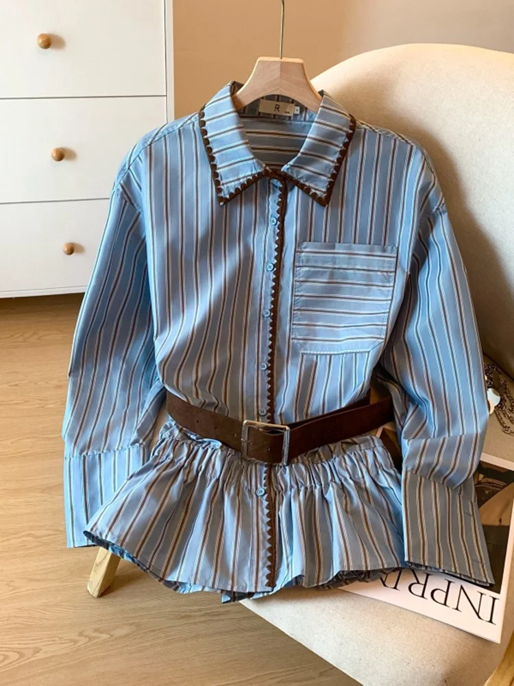 Ретро-блузка женская синяя в полоску с длинным рукавом, весна 2026, с завышенной талией, кружевной отделкой, приталенная, Ciwalk Fashion
Ретро-блузка женская синяя в полоску с длинным рукавом, весна 2026, с завышенной талией, кружевной отделкой, приталенная, Ciwalk Fashion