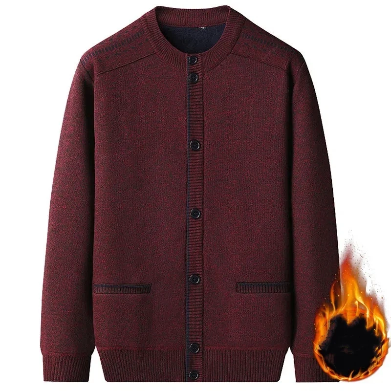 Мужской кардиган для пожилых людей среднего возраста, свитер, осень-зима, бархатная утолщенная вязаная куртка с круглым вырезом, теплый топ
Мужской кардиган для пожилых людей среднего возраста, свитер, осень-зима, бархатная утолщенная вязаная куртка с круглым вырезом, теплый топ