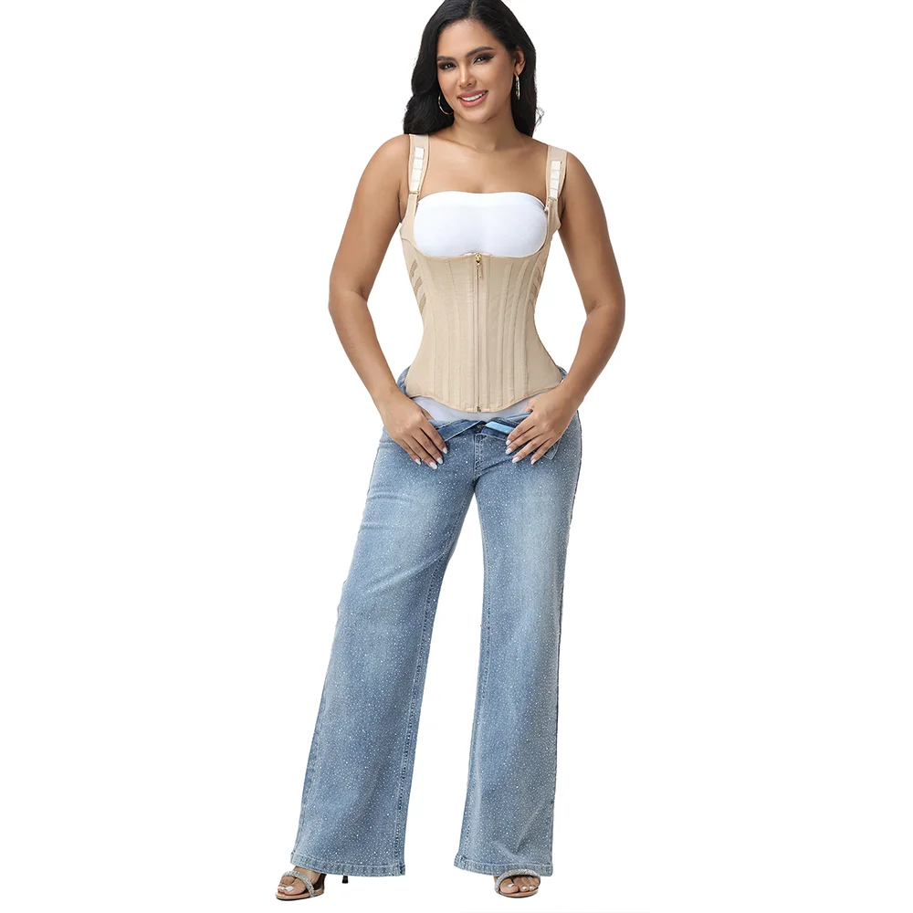 Fajas Colombianas Waist Trainer Corset Vest Zipper Tummy Control Body Shaper Steel Bones Compression Slimming Shapewear Women
Fajas Colombianas Waist Trainer Corset Vest Zipper Tummy Control Body Shaper Steel Bones Compression Slimming Shapewear Women