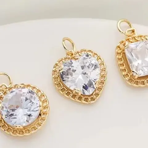 14K Gold Color Large Zircon Square round Pendant Peach Heart DIY Handmade Necklace Jewelry round Square Heart Shape Pendant
14K Gold Color Large Zircon Square round Pendant Peach Heart DIY Handmade Necklace Jewelry round Square Heart Shape Pendant