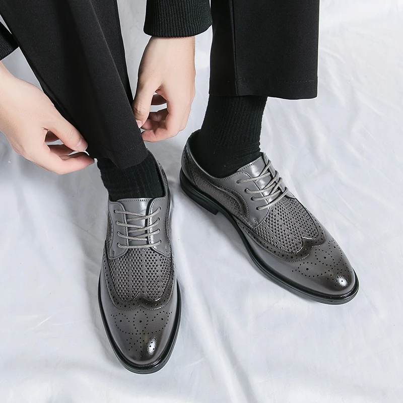 Men Derby Shoes PU Splicing Mesh Comfortable Breathable Business Men Shoes Sizes 38-46
Men Derby Shoes PU Splicing Mesh Comfortable Breathable Business Men Shoes Sizes 38-46
