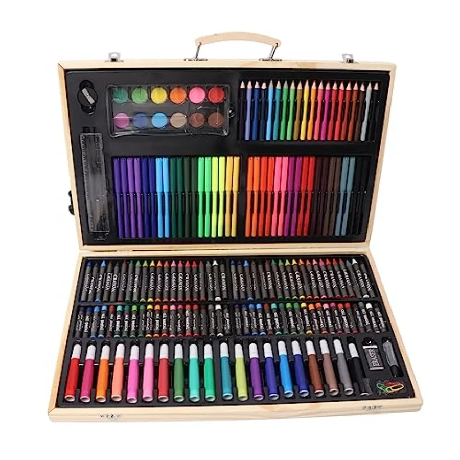 Drawing Kit Wooden Art Set, 's Multi Purpose Art Supplies with Crayons Oil Pastels Watercolor Pens Colored Pencils in Wood Box
Drawing Kit Wooden Art Set, 's Multi Purpose Art Supplies with Crayons Oil Pastels Watercolor Pens Colored Pencils in Wood Box