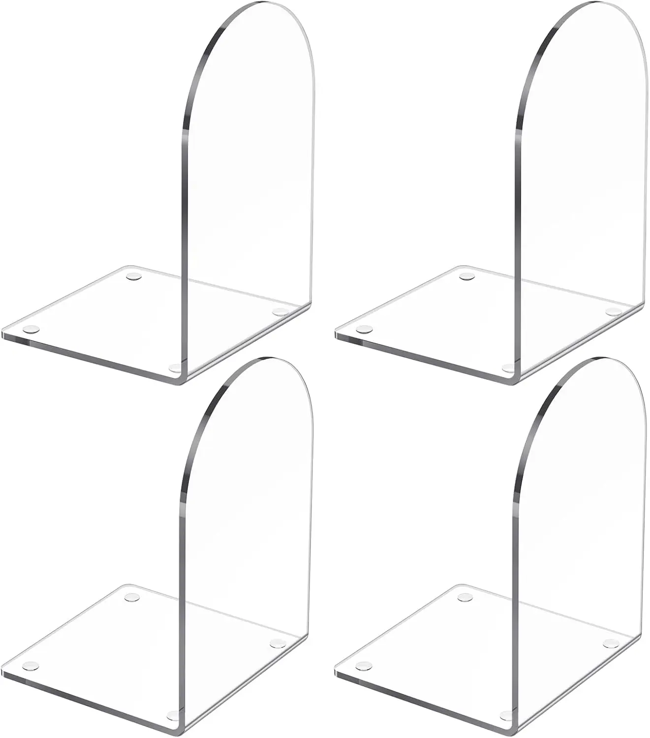 4 Clear Acrylic Bookends for Heavy Books, L-Shaped Book Stopper with Non-Slip Pads for Shelves, Home Office Library
4 Clear Acrylic Bookends for Heavy Books, L-Shaped Book Stopper with Non-Slip Pads for Shelves, Home Office Library