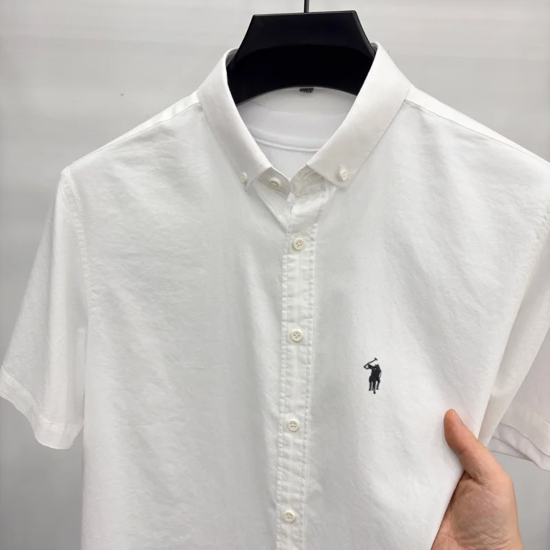 High end brand 100% cotton short sleeve shirt luxury pony embroidery summer breathable new top fashion casual Paul men's wear
High end brand 100% cotton short sleeve shirt luxury pony embroidery summer breathable new top fashion casual Paul men's wear