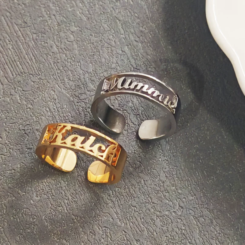 Customized flat rings, laser cut letter names for men and women Valentine's Day gifts
Customized flat rings, laser cut letter names for men and women Valentine's Day gifts