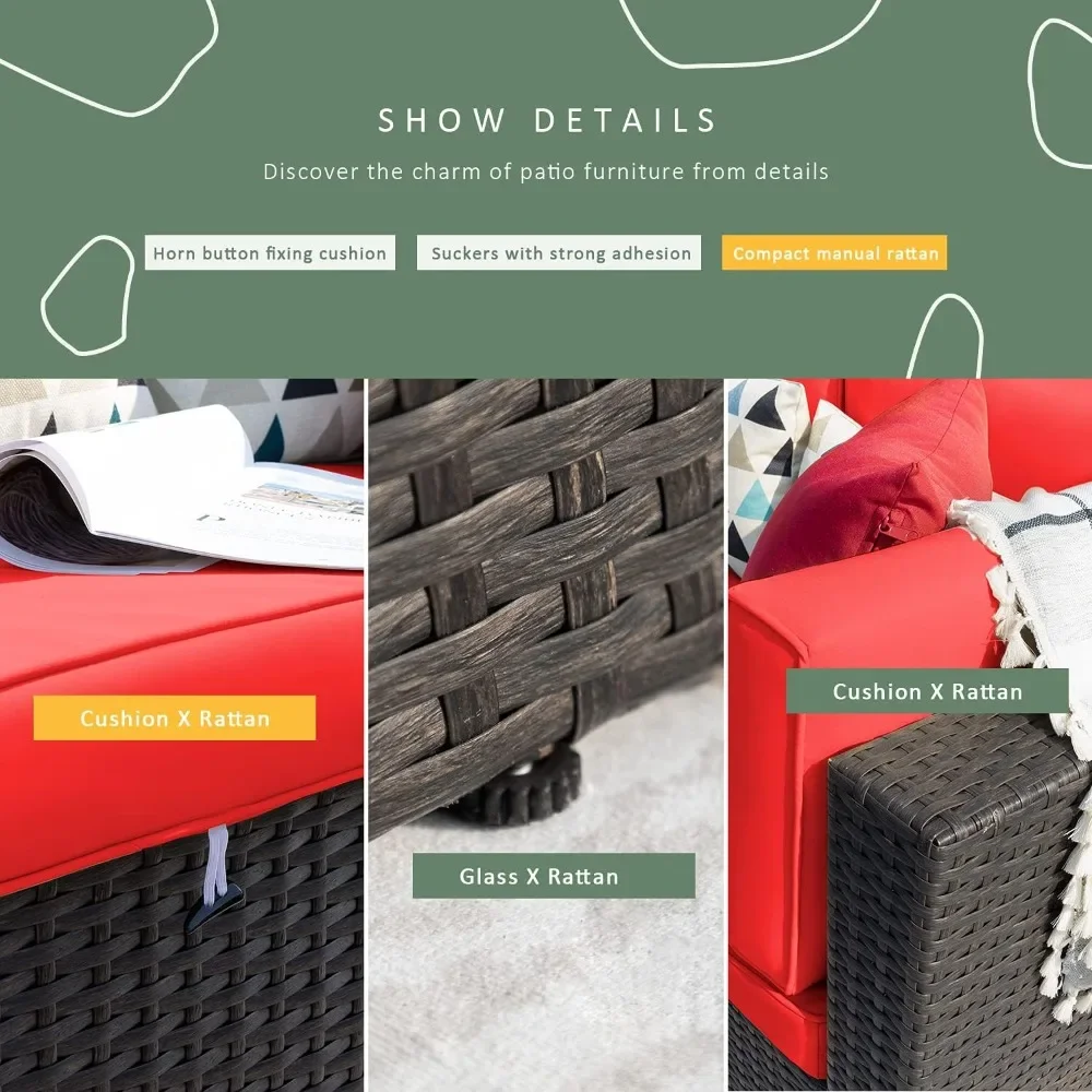 2-piece Courtyard Furniture Sofa Set, Outdoor All-weather Split Corner Sofa and Armless Sofa (red)
2-piece Courtyard Furniture Sofa Set, Outdoor All-weather Split Corner Sofa and Armless Sofa (red)
