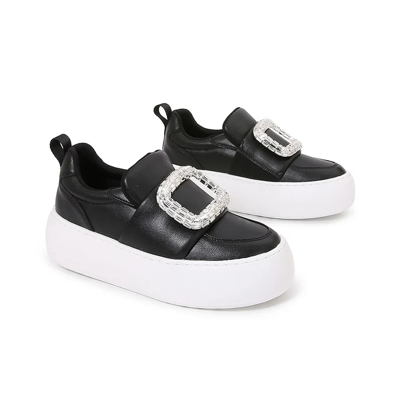 New Women Shoes Luxury Rhinestone Platform Loafers for Woman Exquisite Genuine Leather Casual Shoes Designer Shoes Zapatos Mujer
New Women Shoes Luxury Rhinestone Platform Loafers for Woman Exquisite Genuine Leather Casual Shoes Designer Shoes Zapatos Mujer