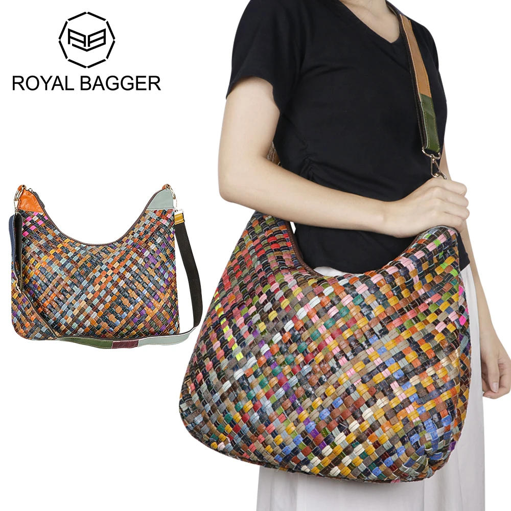 Royal Bagger Вязаные сумки-тоут из натуральной кожи Большая вместительная цветная сумка через плечо для женщин 2563
Royal Bagger Вязаные сумки-тоут из натуральной кожи Большая вместительная цветная сумка через плечо для женщин 2563