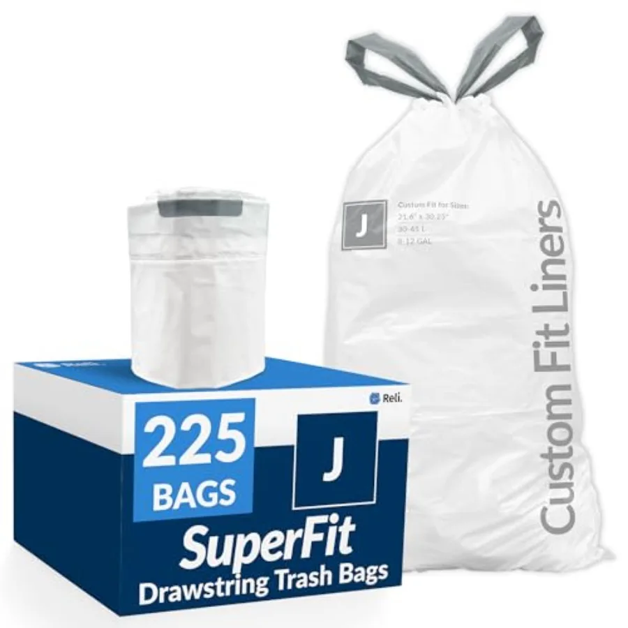 SuperFit Code J 225 Count Compatible with Simplehuman Code J Custom Fit Liners Drawstring Trash Bags 30-45 Liter/ 8-12 Gallon W
SuperFit Code J 225 Count Compatible with Simplehuman Code J Custom Fit Liners Drawstring Trash Bags 30-45 Liter/ 8-12 Gallon W