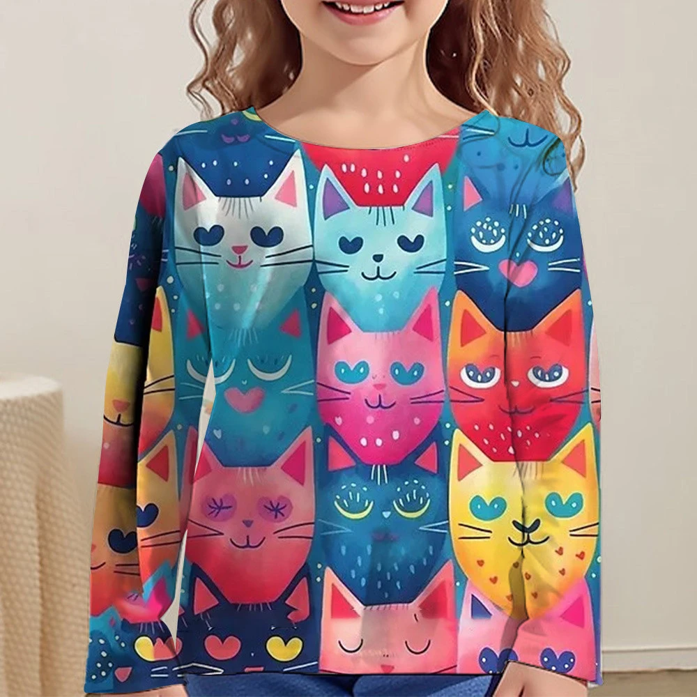 Children's Clothing for Girls Cartoon T-Shirts for Kids 2023 Autumn Long Sleeve Teenagers 10 Year Old Fashion Tops Cat Tee Shirt
Children's Clothing for Girls Cartoon T-Shirts for Kids 2023 Autumn Long Sleeve Teenagers 10 Year Old Fashion Tops Cat Tee Shirt