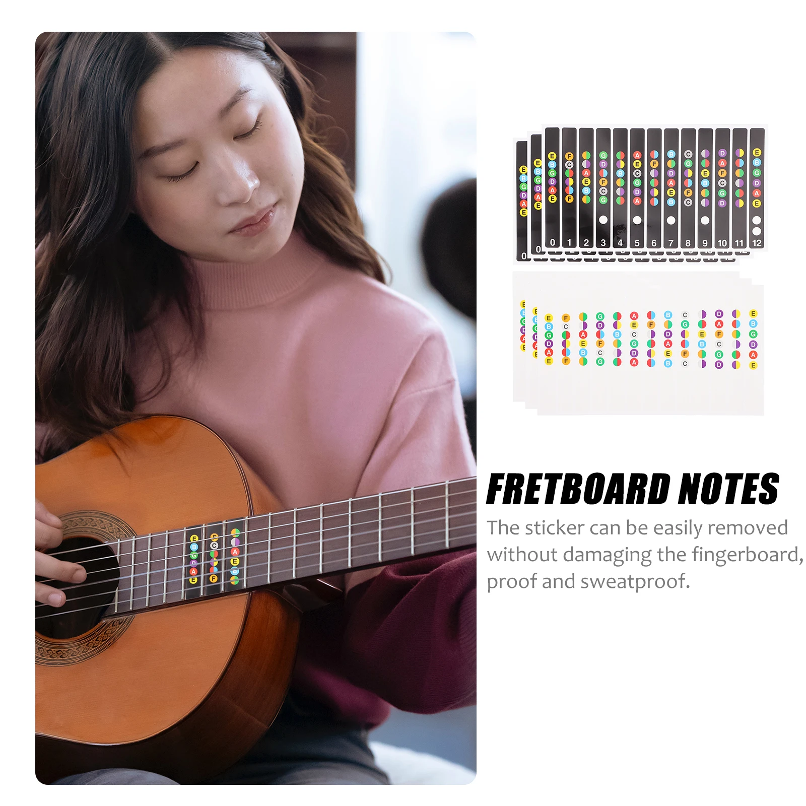 6 pcs Pvc Guitar Fretboard Stickers Waterproof Easy Remove Beginner Notes Map Labels Assistant Accessories For Guitar Fretboard
6 pcs Pvc Guitar Fretboard Stickers Waterproof Easy Remove Beginner Notes Map Labels Assistant Accessories For Guitar Fretboard