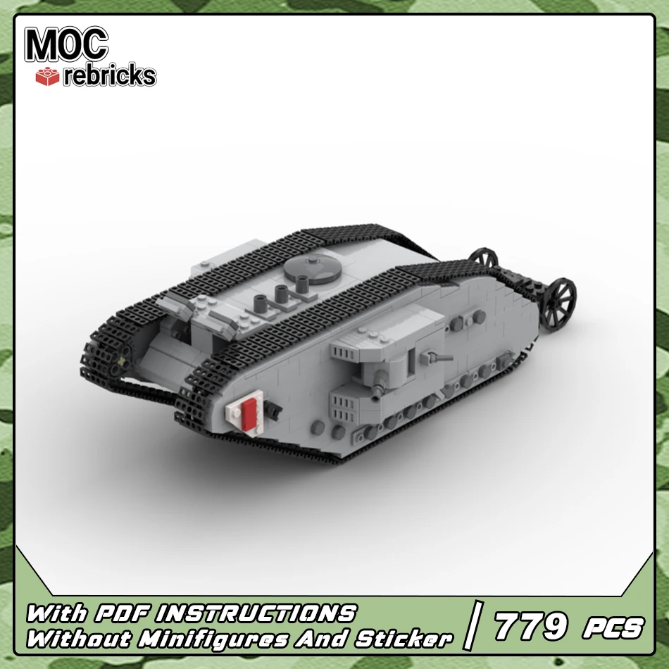 MOC Military Series DIY Building Block Brick Britain MARK -1 Tank Modern High-tech Combat Vehicle Kids Gift Educational Toys
MOC Military Series DIY Building Block Brick Britain MARK -1 Tank Modern High-tech Combat Vehicle Kids Gift Educational Toys