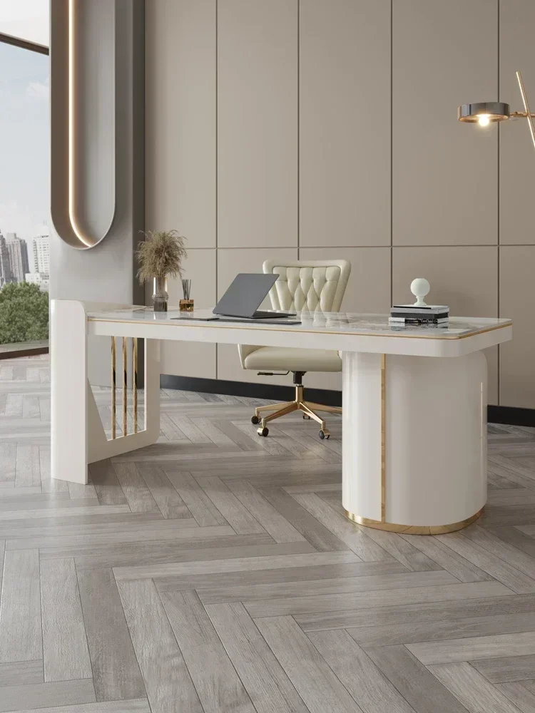 Nordic luxury slate big desk book chair combination desk home desktop computer desk
Nordic luxury slate big desk book chair combination desk home desktop computer desk