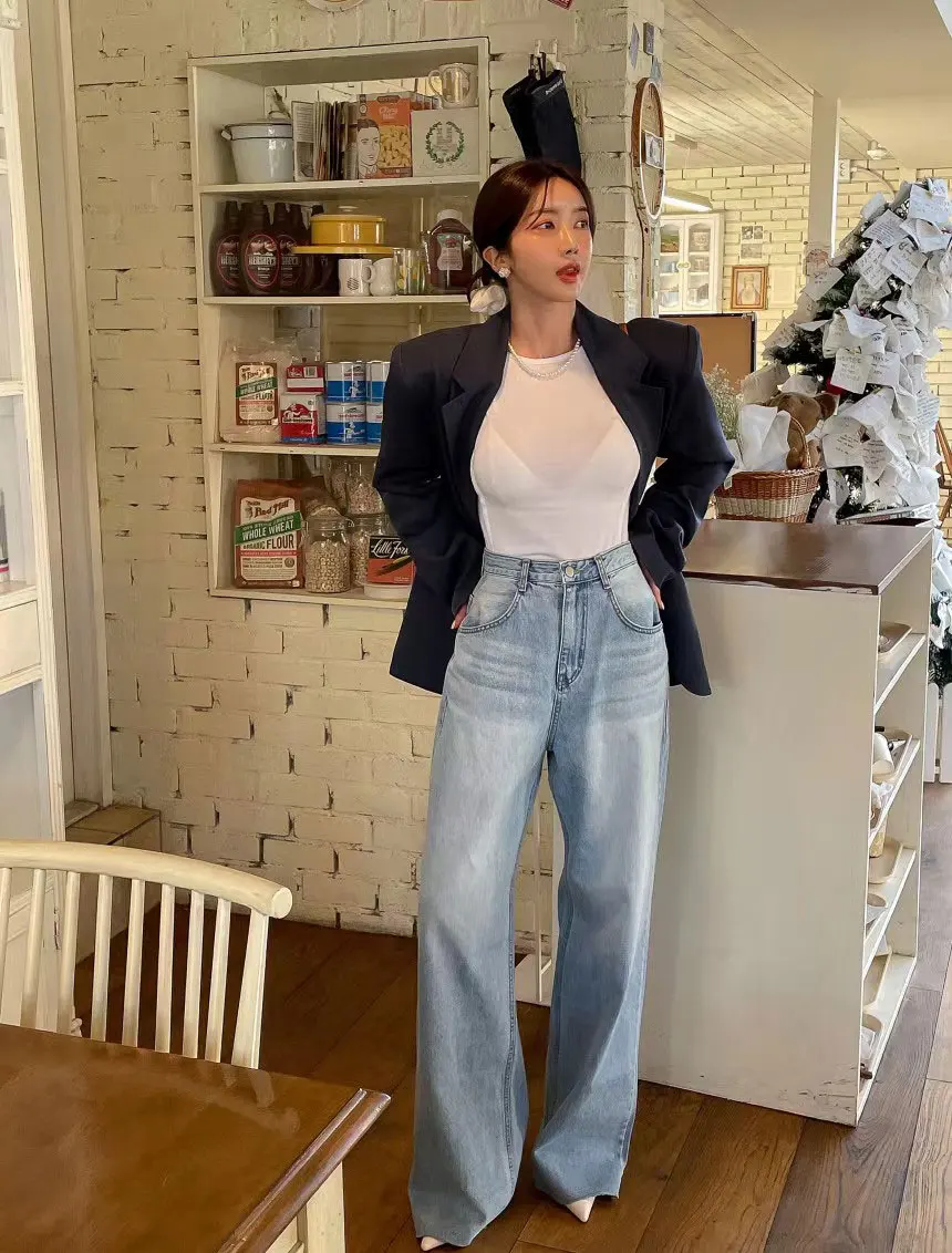 Blue Women's Jeans Vintage High Waist Streetwear Fashion 2024 Autumn Loose Straight Jean Pants Baggy Wide Leg Denim Trousers
Blue Women's Jeans Vintage High Waist Streetwear Fashion 2024 Autumn Loose Straight Jean Pants Baggy Wide Leg Denim Trousers
