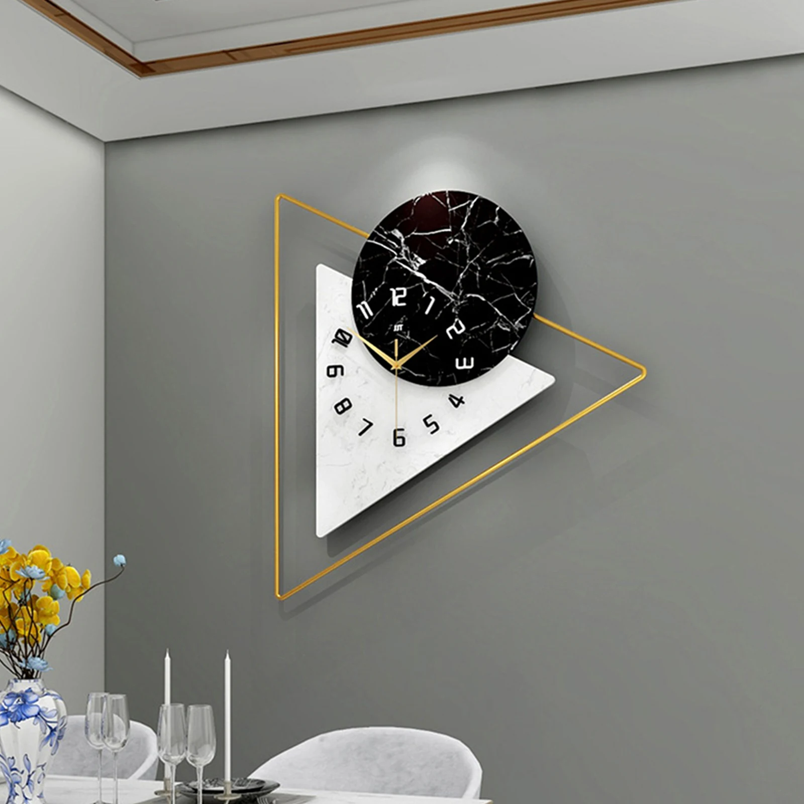 Geometric Wall Mounted Clock with Quartz Silent Scanning Movement, Nordic Style Wall Decoration for Restaurants,Hotels & Offices
Geometric Wall Mounted Clock with Quartz Silent Scanning Movement, Nordic Style Wall Decoration for Restaurants,Hotels & Offices