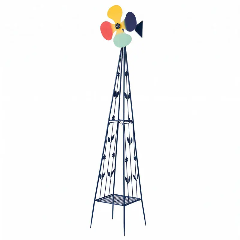 6.2ft Deep Blue Four-Blade Windmill Four-Legged Standing with Storage Shelf Iron Windmill
6.2ft Deep Blue Four-Blade Windmill Four-Legged Standing with Storage Shelf Iron Windmill