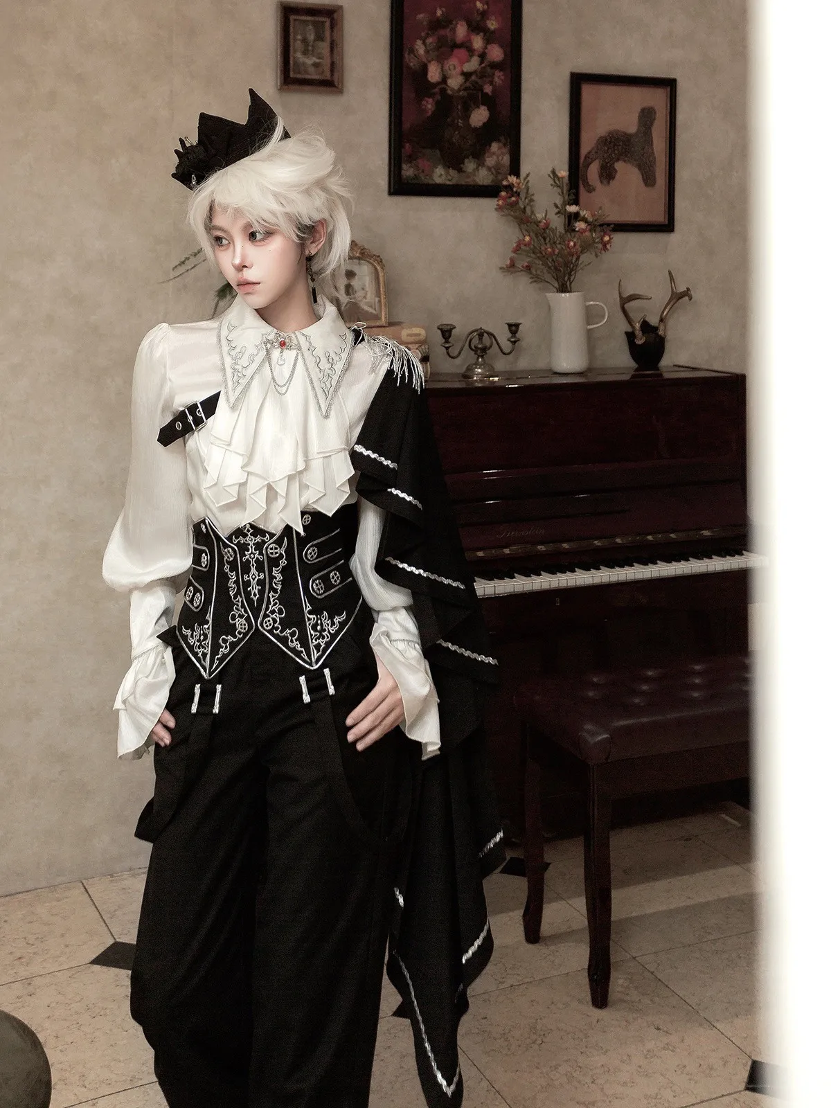 Original Lolita Prince Cos Daily Gothic Dark Teenage Top Waist Seal Pants Slim Skinny Set
Original Lolita Prince Cos Daily Gothic Dark Teenage Top Waist Seal Pants Slim Skinny Set