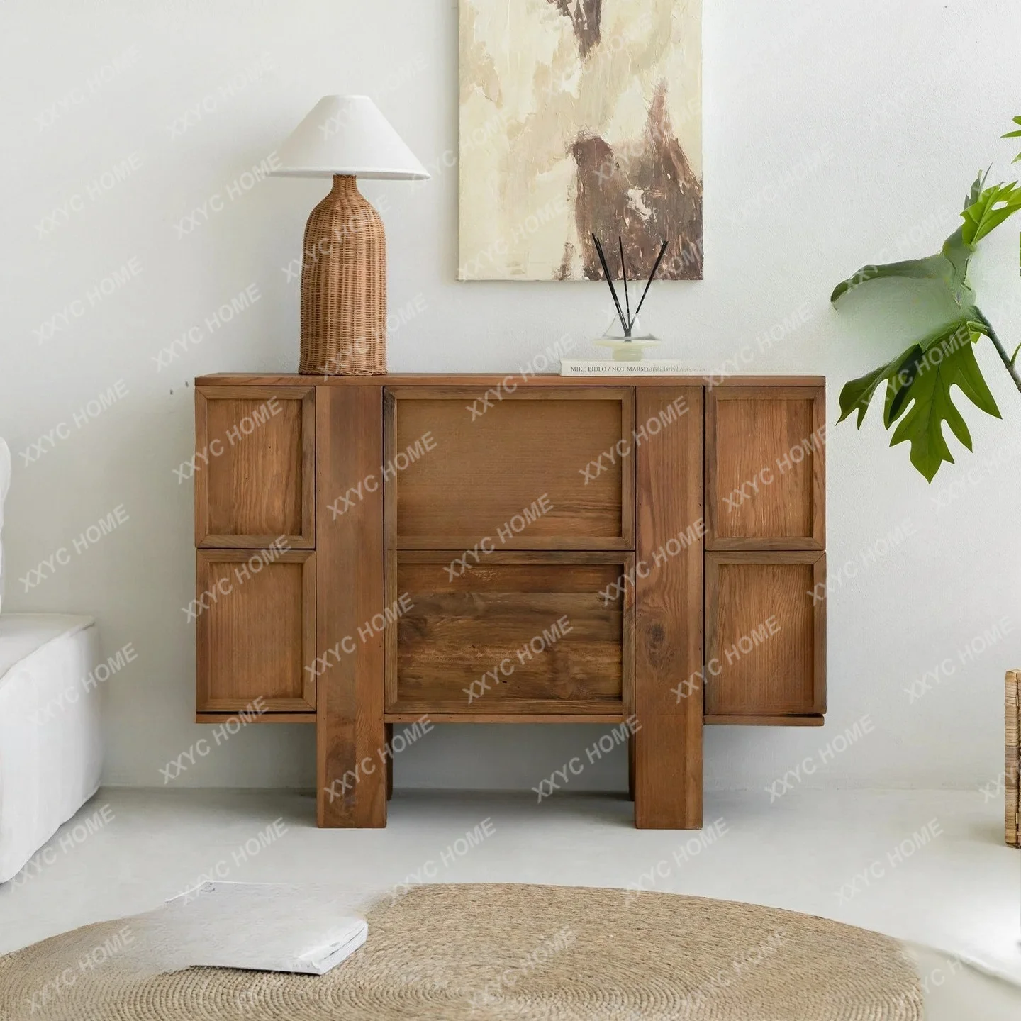 Retro solid wood dining side cabinet, log wind locker, pine floor drawer storage cabinet
Retro solid wood dining side cabinet, log wind locker, pine floor drawer storage cabinet