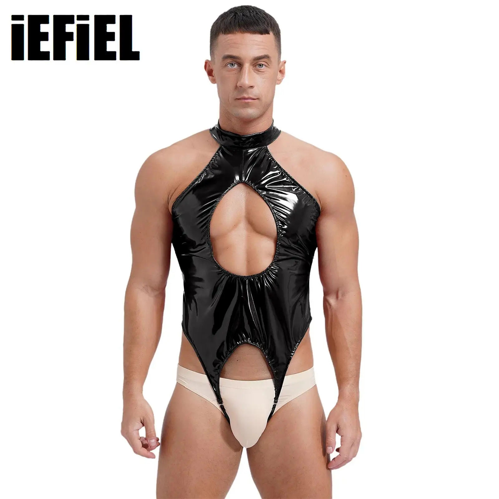 Patent Leather Bodysuit for Mens Wet Look Mock Neck Sleeveless Tempting Cut Out Crotchless Catsuit Jumpsuit Sissy Nightwear
Patent Leather Bodysuit for Mens Wet Look Mock Neck Sleeveless Tempting Cut Out Crotchless Catsuit Jumpsuit Sissy Nightwear