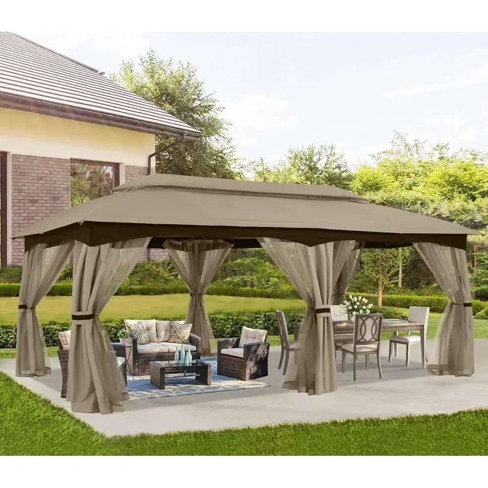 Outdoor Patio Gazebo 10x20 - Double Roo with Mosquito Netting or Backyard, Deck, Garden, Lawn, Khaki
Outdoor Patio Gazebo 10x20 - Double Roo with Mosquito Netting or Backyard, Deck, Garden, Lawn, Khaki