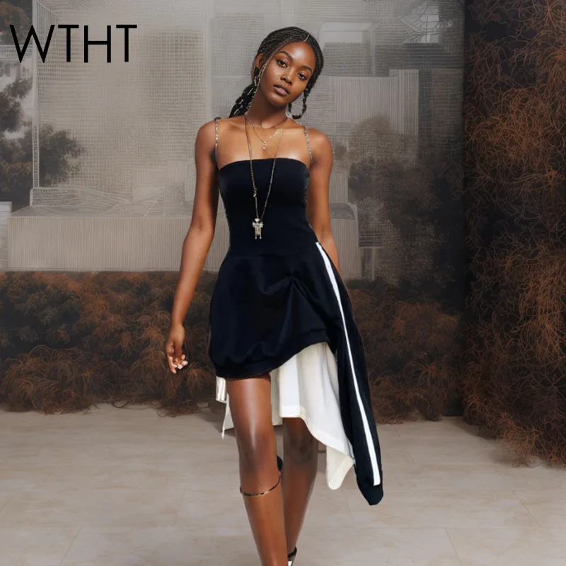 WTHT New Fashion Women Patchwork Irregular Ribbon Design Strapless Dress 2025 Summer Trendy Off-shoulder Dresses Female 1LS1882
WTHT New Fashion Women Patchwork Irregular Ribbon Design Strapless Dress 2025 Summer Trendy Off-shoulder Dresses Female 1LS1882