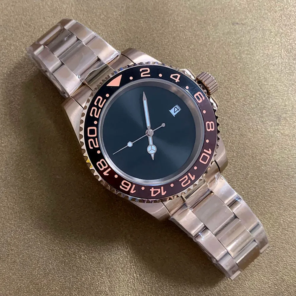 40mm Rose Gold Fashion Luxury Men Mechanical Watch Stainless Steel Case Strap NH35 Movement Sapphire Glass Watches Reloj Hombre
40mm Rose Gold Fashion Luxury Men Mechanical Watch Stainless Steel Case Strap NH35 Movement Sapphire Glass Watches Reloj Hombre