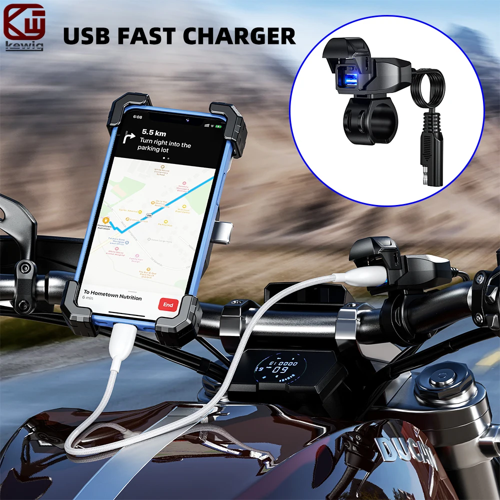 Kewig Motorcycle QC 3.0 Motorcycle USB Fast Charger 18W 9V-24V Handlebar Switch Voltmeter Waterproof for Electronic Accessories
Kewig Motorcycle QC 3.0 Motorcycle USB Fast Charger 18W 9V-24V Handlebar Switch Voltmeter Waterproof for Electronic Accessories