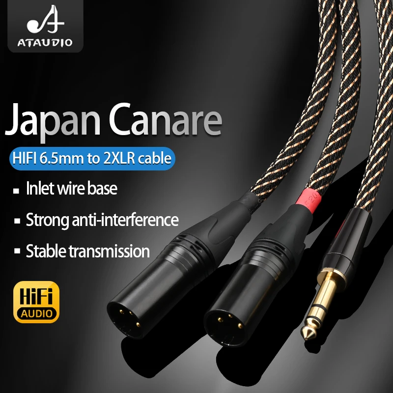 Hifi TRS 6.5mm to Dual XLR Audio Cable High Quality 6N OFC 6.5mm to 2XLR Cable Y Splitter Shielded Cords For Speakers Mixer
Hifi TRS 6.5mm to Dual XLR Audio Cable High Quality 6N OFC 6.5mm to 2XLR Cable Y Splitter Shielded Cords For Speakers Mixer