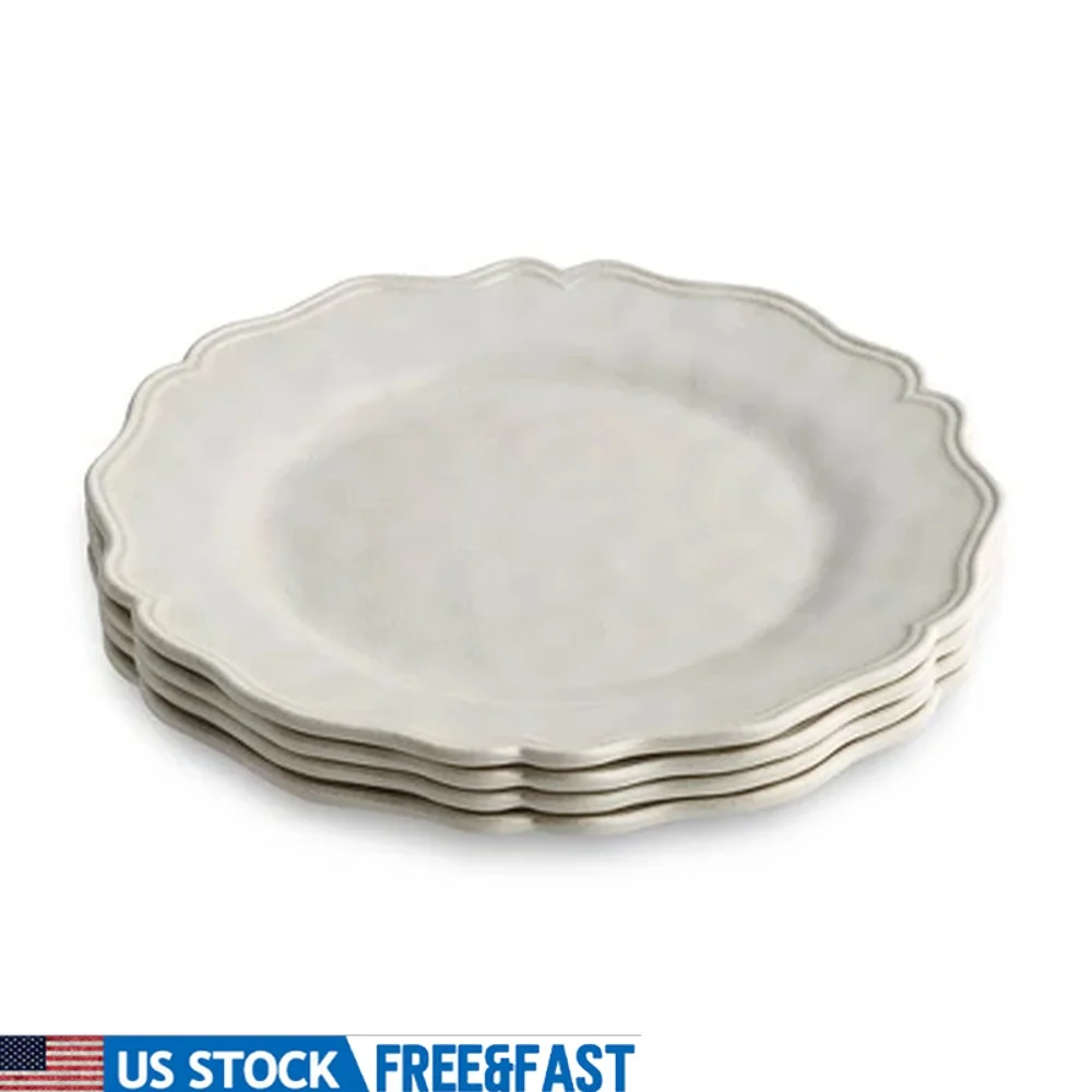 Набор из 4 11-дюймовых меламиновых обеденных тарелок с кремовыми кракелями и зубчатыми краями, прочная, безопасная в посудомоечной машине, элегантная посуда, идеальная повседневная посуда
Набор из 4 11-дюймовых меламиновых обеденных тарелок с кремовыми кракелями и зубчатыми краями, прочная, безопасная в посудомоечной машине, элегантная посуда, идеальная повседневная посуда