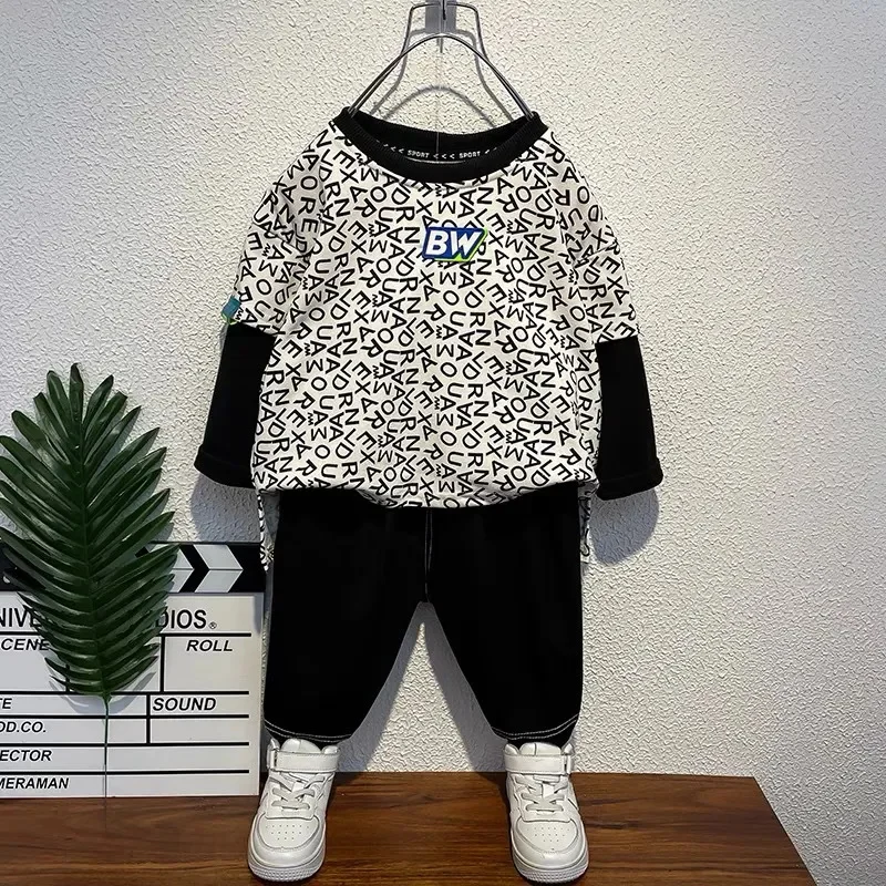 Spring autumn kids clothes boys sweatshirts hoodies +pants 2 pcs set fashion letter children clothing 2T to 12Yrs
Spring autumn kids clothes boys sweatshirts hoodies +pants 2 pcs set fashion letter children clothing 2T to 12Yrs
