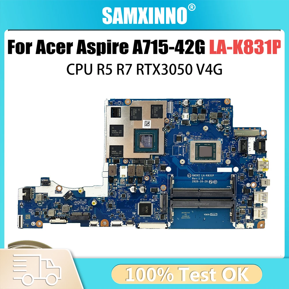 For Acer Aspire 7 A715-42G LA-K831P Mainboard R5-5500U CPU N18P-G61-A-A1 GPU 4GB DDR4 NBQAY11003 100% Tested
For Acer Aspire 7 A715-42G LA-K831P Mainboard R5-5500U CPU N18P-G61-A-A1 GPU 4GB DDR4 NBQAY11003 100% Tested
