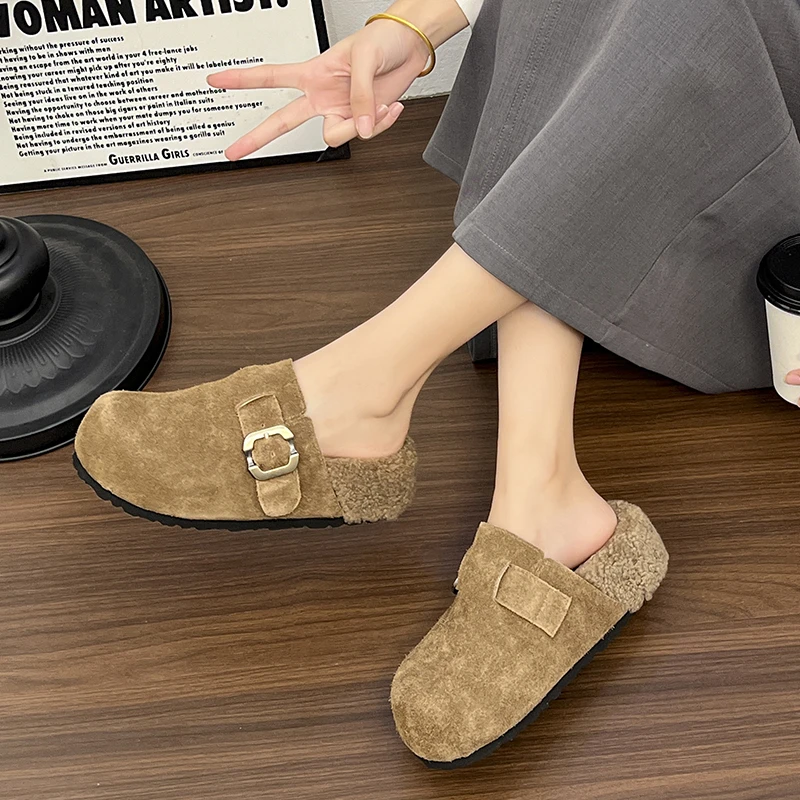 Women Flats Fur Slippers Women Shoes Walking Winter Casual Cotton Slides Outside Designer Plush Dress Work Suede Warm Shoes Lady
Women Flats Fur Slippers Women Shoes Walking Winter Casual Cotton Slides Outside Designer Plush Dress Work Suede Warm Shoes Lady