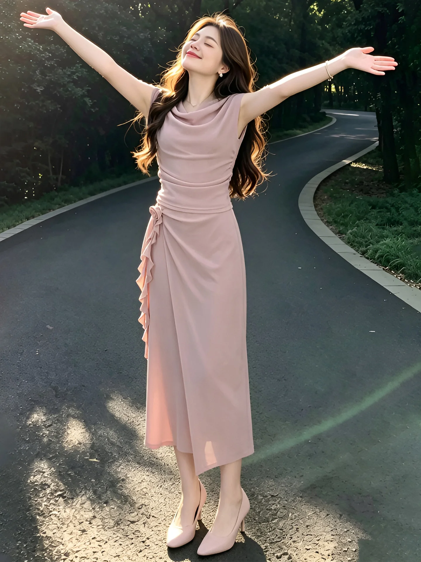 Summer Elegant Romantic Pleated High Waist A-Line Skirt Top Set Women's Fashion Ensemble Casual Commute Style round Neck
Summer Elegant Romantic Pleated High Waist A-Line Skirt Top Set Women's Fashion Ensemble Casual Commute Style round Neck