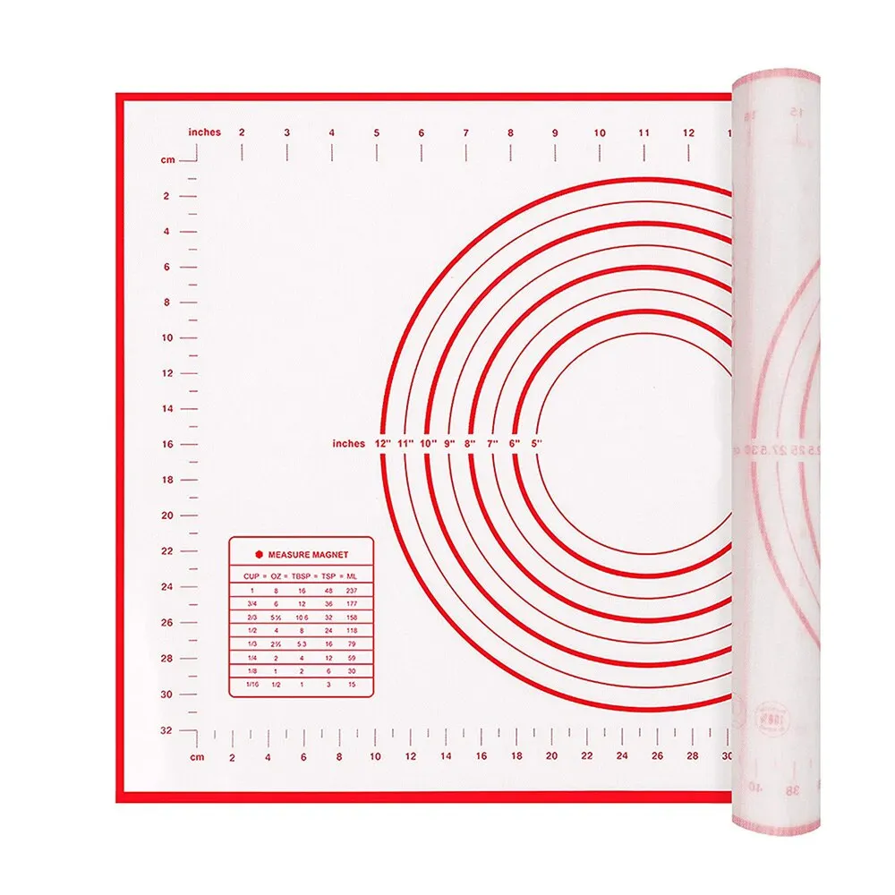 Silicone Baking Mat, Non-slip Pastry Mat for Rolling Out Dough, Making Pie Crust and Fondant, with Measuring Function
Silicone Baking Mat, Non-slip Pastry Mat for Rolling Out Dough, Making Pie Crust and Fondant, with Measuring Function