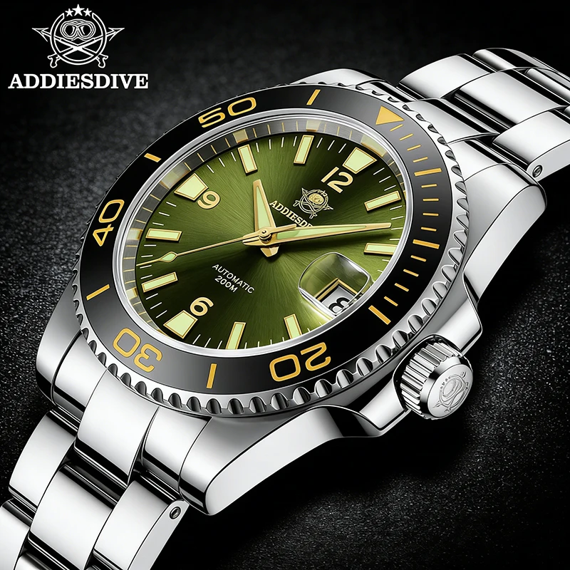 ADDIESDIVE New Sapphire Automatic Watch Fashion Stainless Steel 20ATM Waterproof Diving Mechanical Watches For Men High Quality
ADDIESDIVE New Sapphire Automatic Watch Fashion Stainless Steel 20ATM Waterproof Diving Mechanical Watches For Men High Quality