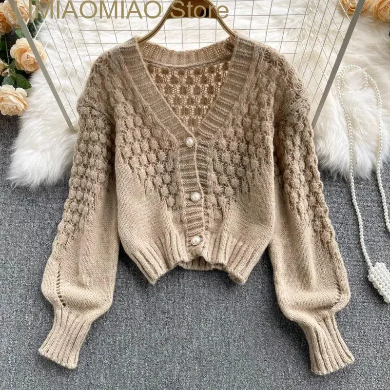 New Hollow Out Acrylic Knitted V-Neck Long Sleeve Casual Loose Women Sweater Fashion Sweaters Short Cardigan Autumn Winter
New Hollow Out Acrylic Knitted V-Neck Long Sleeve Casual Loose Women Sweater Fashion Sweaters Short Cardigan Autumn Winter