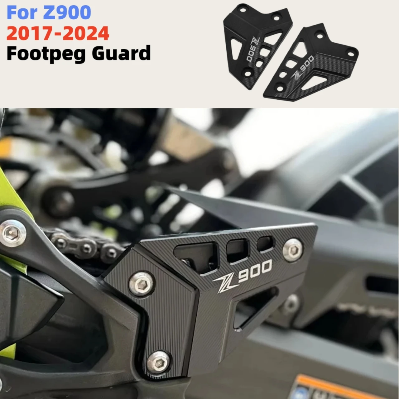 For Kawasaki Z900 2017-2024 Motorcycle Rear Footpeg Heel Guard Plate Pedal Extension Aluminum Accessories
For Kawasaki Z900 2017-2024 Motorcycle Rear Footpeg Heel Guard Plate Pedal Extension Aluminum Accessories