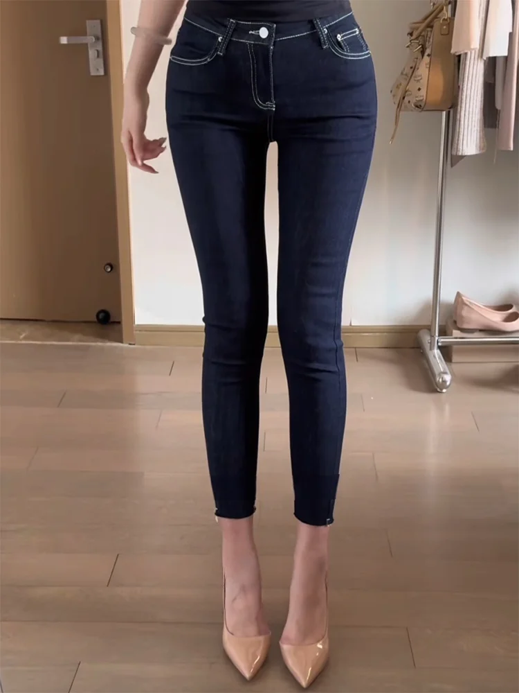 High Waist Slim Fit Denim Blue Jeans Women's Retro Korean Style Pencil Nine Point Pants Tummy Control Butt Lifting Leg Shaping
High Waist Slim Fit Denim Blue Jeans Women's Retro Korean Style Pencil Nine Point Pants Tummy Control Butt Lifting Leg Shaping