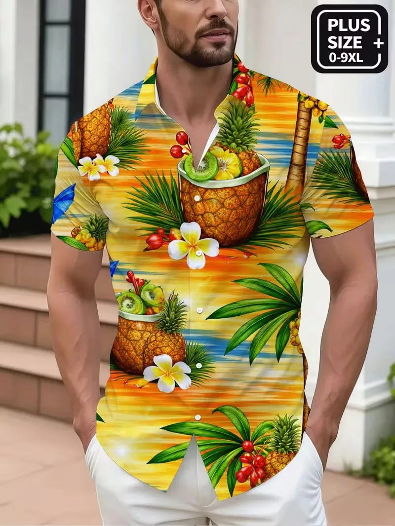 Men's Cute Goat Pineapple Floral Print Cuban Collar Shirt Short Sleeve Button Up Hawaiian Shirt Tropical Vacation Shirts For Men
Men's Cute Goat Pineapple Floral Print Cuban Collar Shirt Short Sleeve Button Up Hawaiian Shirt Tropical Vacation Shirts For Men