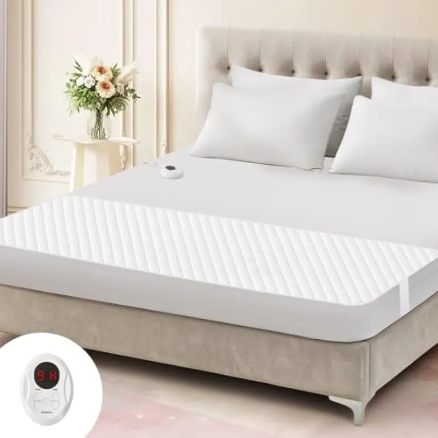Waterproof Heated Mattress Pad, ETL Certified Bed Warmer with 9 Heat Settings, 1-12 Hours Auto Off Deep Pocket, Machine Washabl
Waterproof Heated Mattress Pad, ETL Certified Bed Warmer with 9 Heat Settings, 1-12 Hours Auto Off Deep Pocket, Machine Washabl
