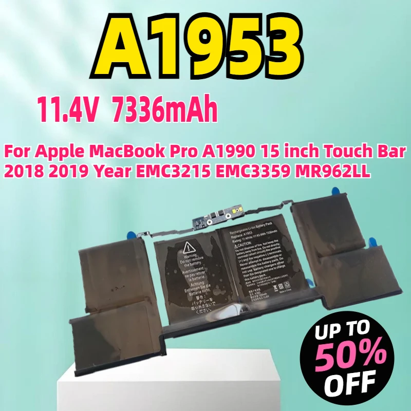 New A1953 Laptop Battery For Apple MacBook Pro A1990 15 inch Touch Bar 2018 2019 Year EMC3215 EMC3359 MR962LL 11.4V 83.6Wh
New A1953 Laptop Battery For Apple MacBook Pro A1990 15 inch Touch Bar 2018 2019 Year EMC3215 EMC3359 MR962LL 11.4V 83.6Wh