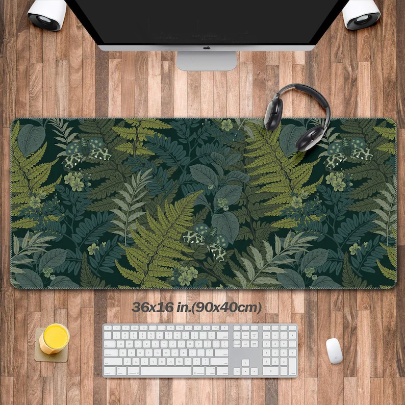 Art Nouveau Botanical Desk Mat, Detailed Floral & Vegetal Design in Sage Green Ideal for Cute Desk Decoration Laptop Mat
Art Nouveau Botanical Desk Mat, Detailed Floral & Vegetal Design in Sage Green Ideal for Cute Desk Decoration Laptop Mat