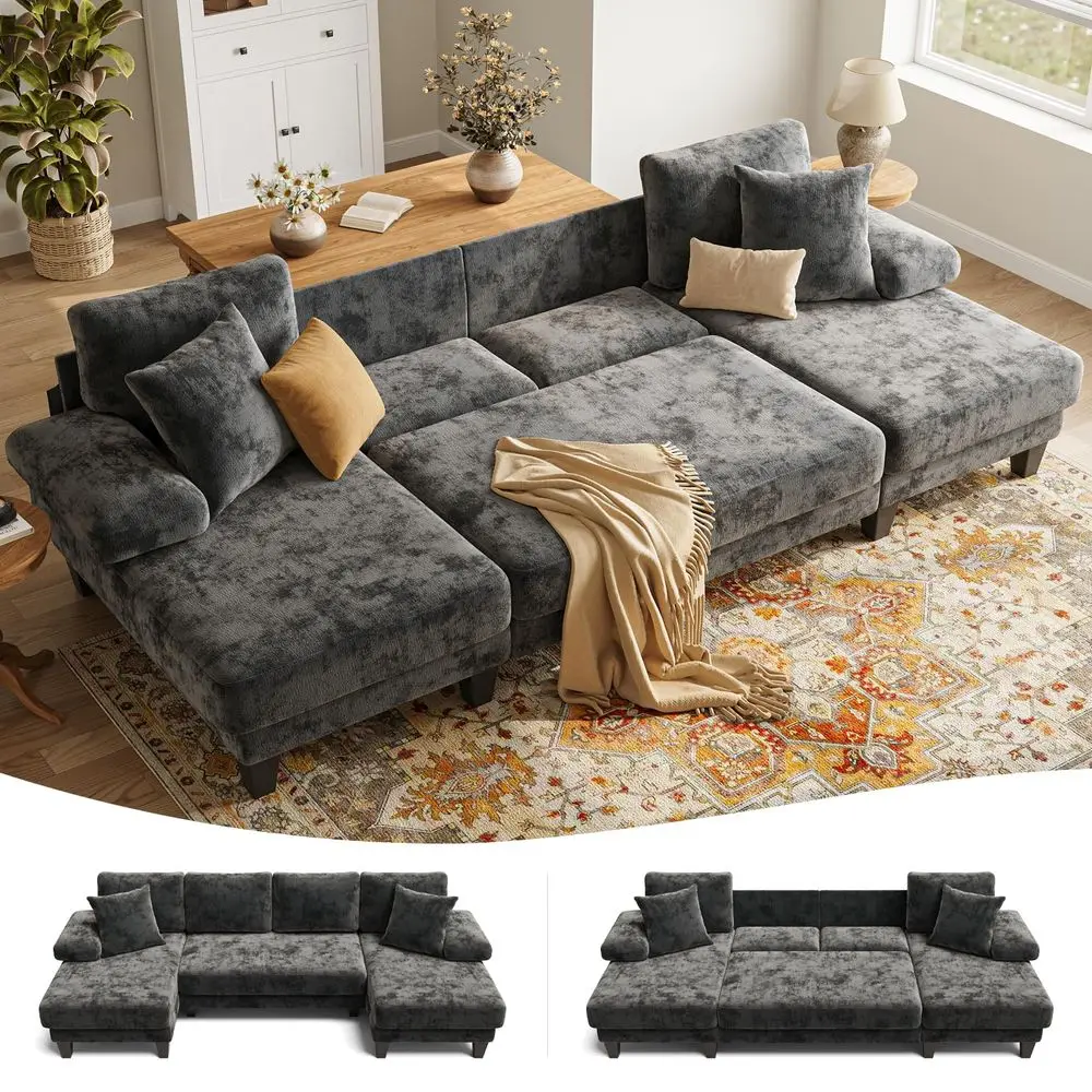 Sofa Bed Pull Out Couch Sleeper with Double Storage Chaise, U Shaped Convertible Sectional Sleeper Sofa for Living Room with US
Sofa Bed Pull Out Couch Sleeper with Double Storage Chaise, U Shaped Convertible Sectional Sleeper Sofa for Living Room with US