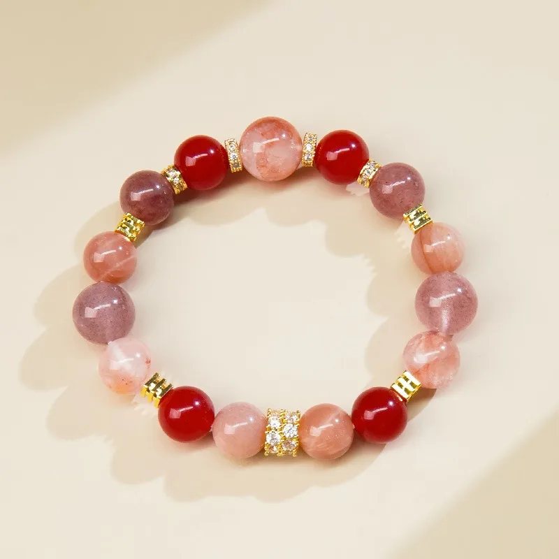 2026 Year of the Snake Strawberry Quartz & Red Hematoid Crystal Bracelet: Balance Five Elements, Gifts for Men & Women
2026 Year of the Snake Strawberry Quartz & Red Hematoid Crystal Bracelet: Balance Five Elements, Gifts for Men & Women