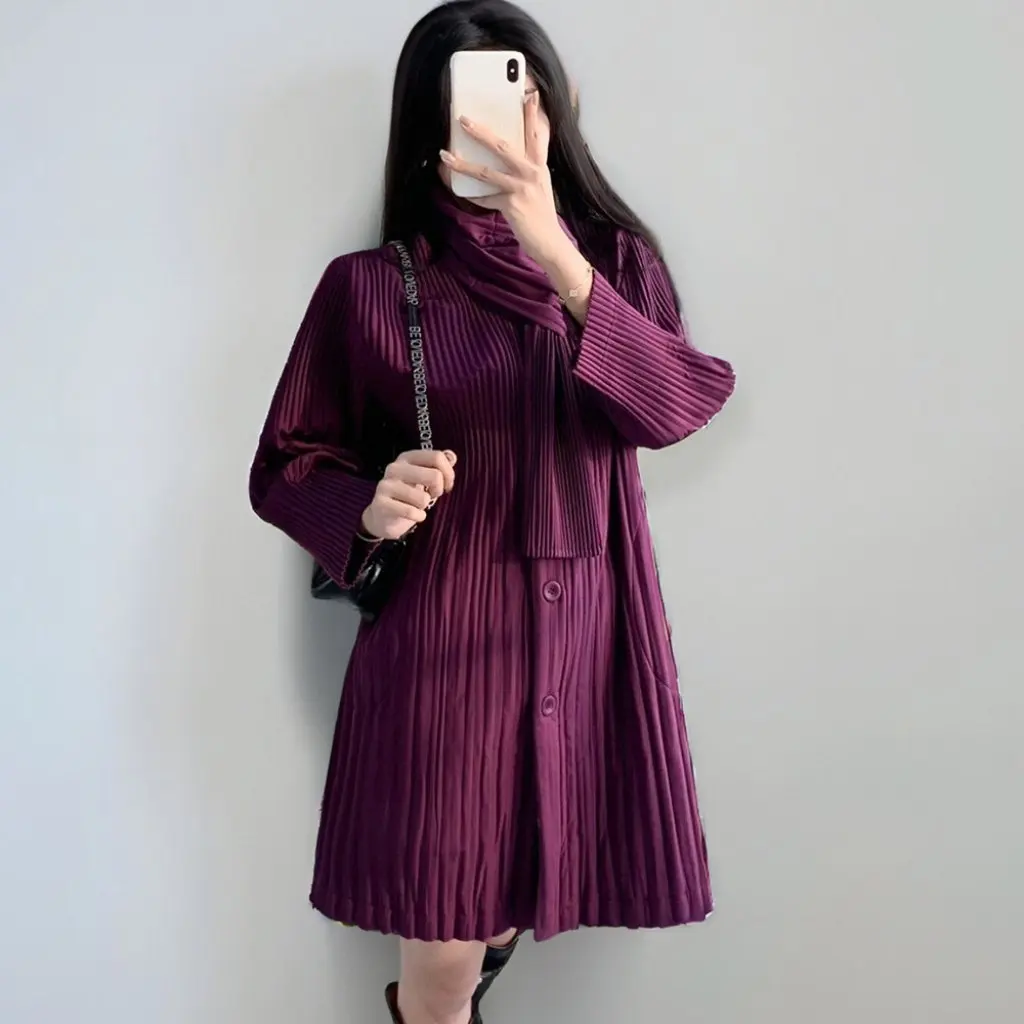 Miyake Women's Winter Cotton-Padded Coat Warm Scarf Collar Loose Mid-Length Casual Trendy High-End Cotton-Filled Jacket
Miyake Women's Winter Cotton-Padded Coat Warm Scarf Collar Loose Mid-Length Casual Trendy High-End Cotton-Filled Jacket