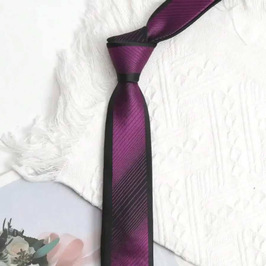 Mens Luxury Jacquard Skinny Necktie 6cm Purple Black Striped Party Business Tie
Mens Luxury Jacquard Skinny Necktie 6cm Purple Black Striped Party Business Tie